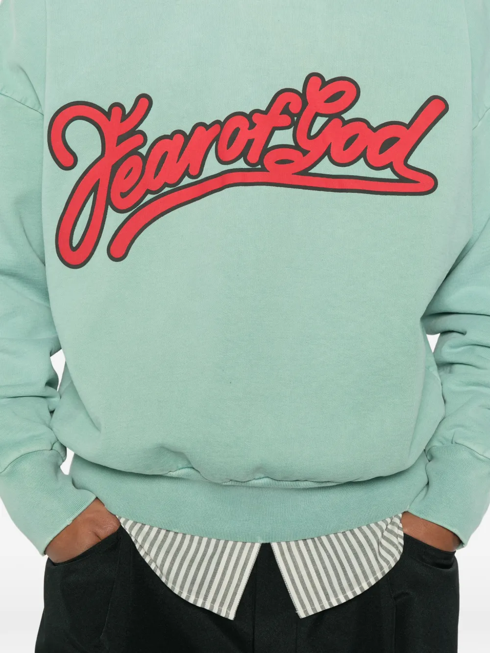 Fear Of God Hoodie met logoprint Groen