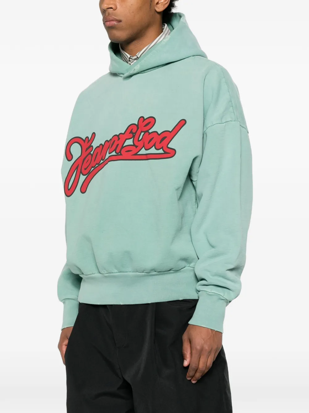 Fear Of God Hoodie met logoprint Groen