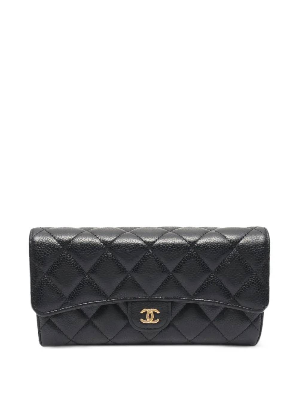 CHANEL Pre-Owned 2019 matelassé long wallet - Black