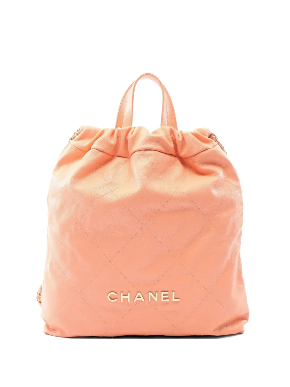 CHANEL Pre-Owned 2021s Chanel 22 quilted backpack - Arancione