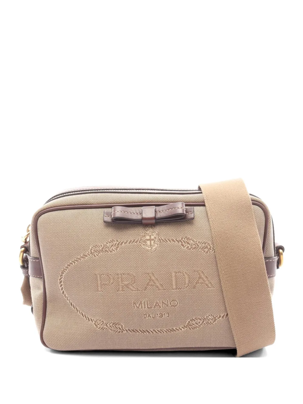 Prada Pre-Owned 2010s jacquard shoulder bag - Toni neutri