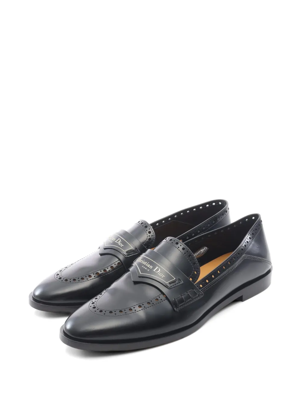Christian Dior Pre-Owned 2010s Dior Boy perforated loafers - Schwarz