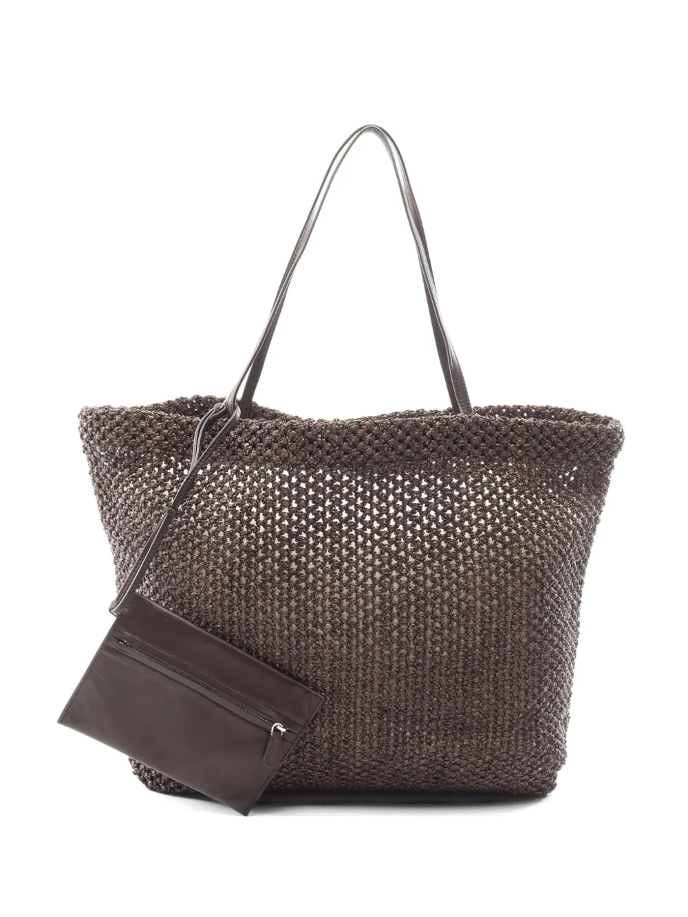 The Row Pre-Owned Barn Raffia tote bag - Marrone