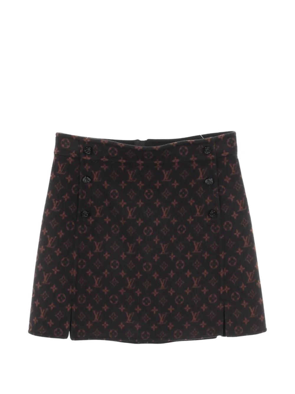 Louis Vuitton Pre-Owned 2010s Monogram buttoned skirt - Nero