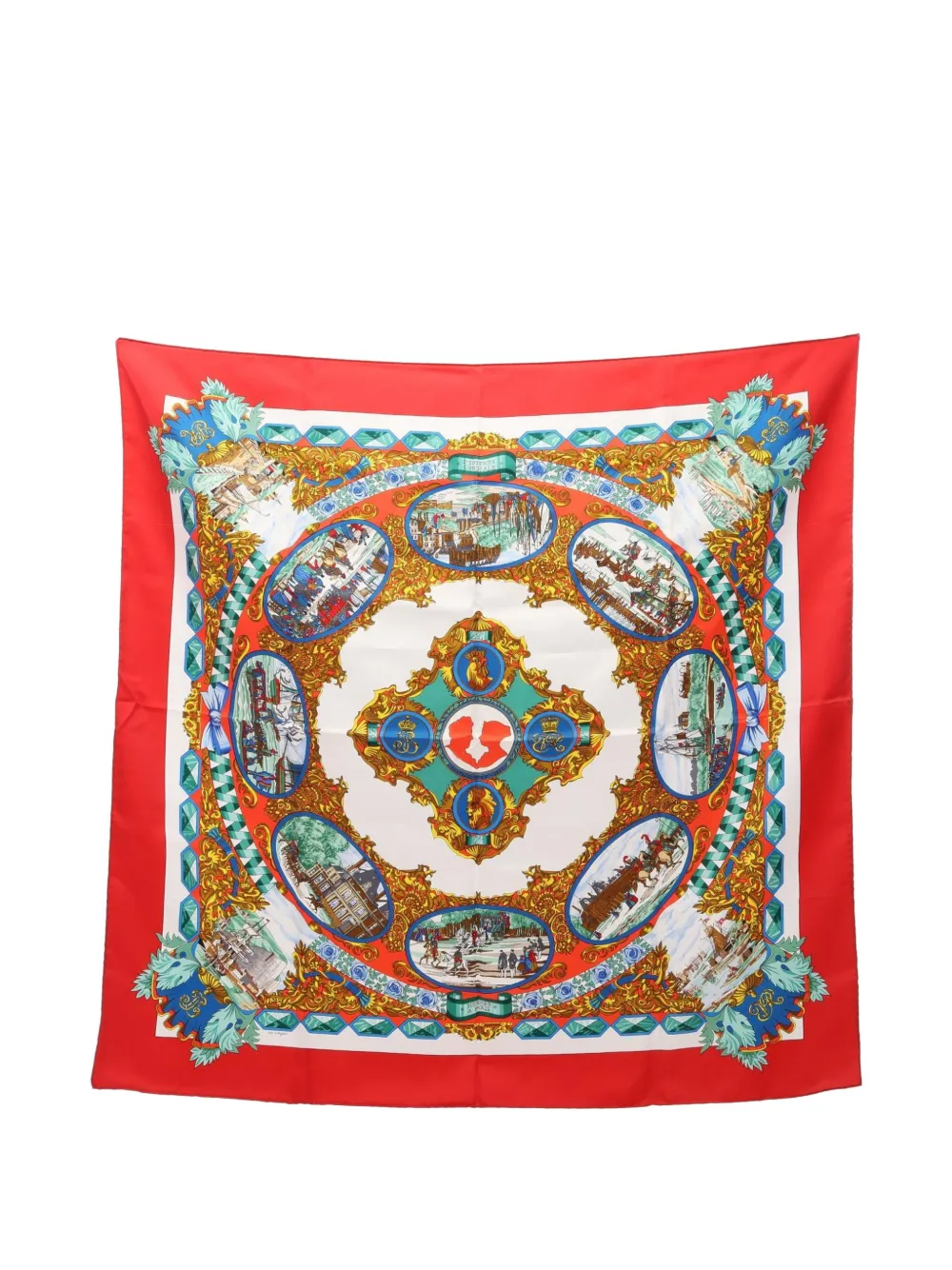 Hermès Pre-Owned L'Entente Cordiale square-shape scarf - Rosso