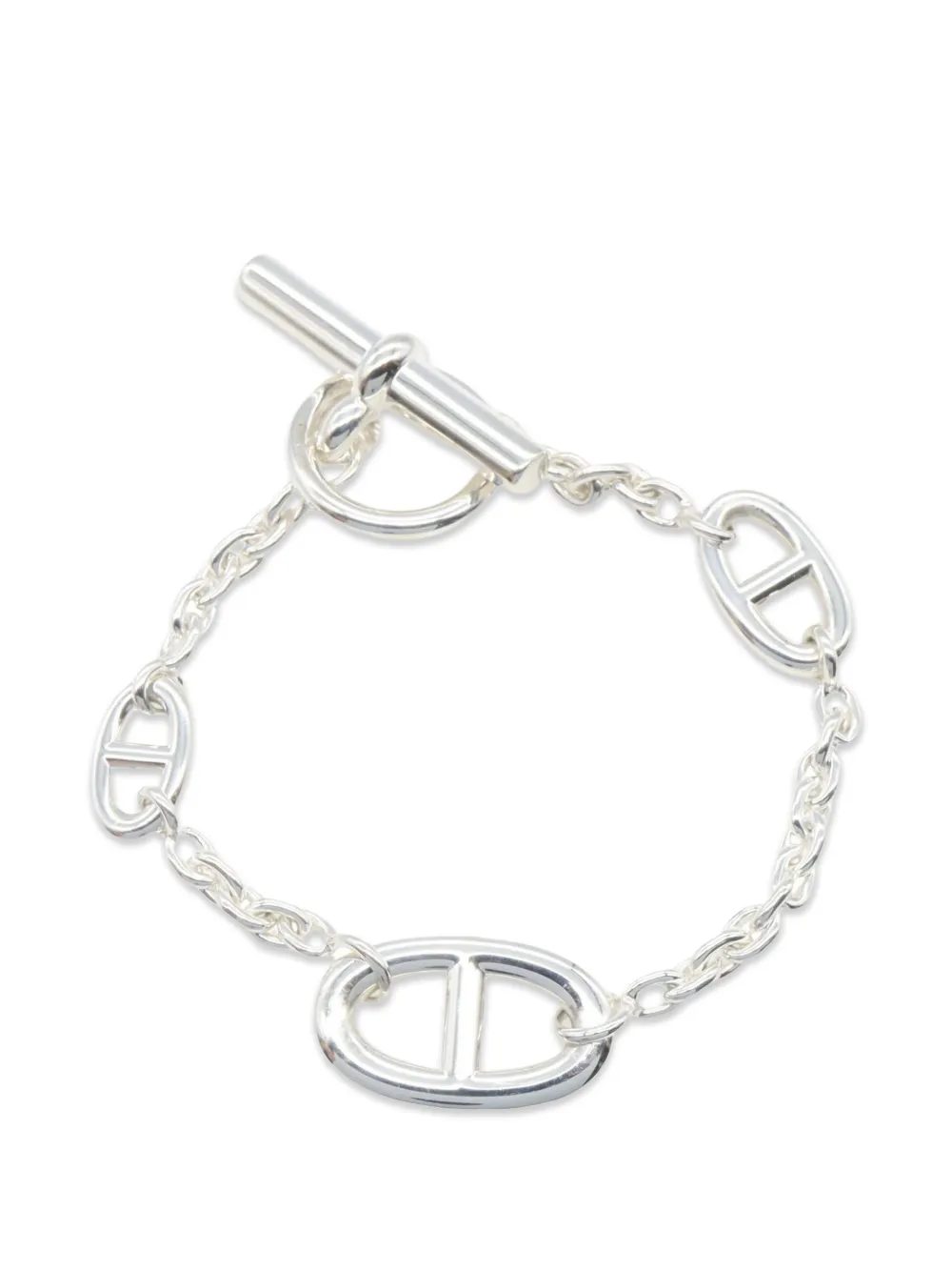 Hermès Pre-Owned 2010s Chaine d'Ancre Farandole engraved-logo bracelet - Argento