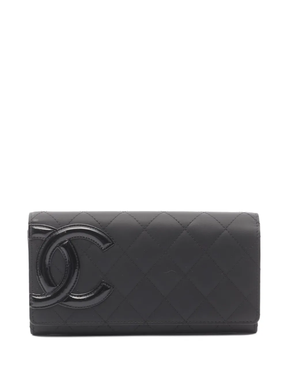 CHANEL Pre-Owned 2014-2015 Cambon quilted leather wallet - Nero