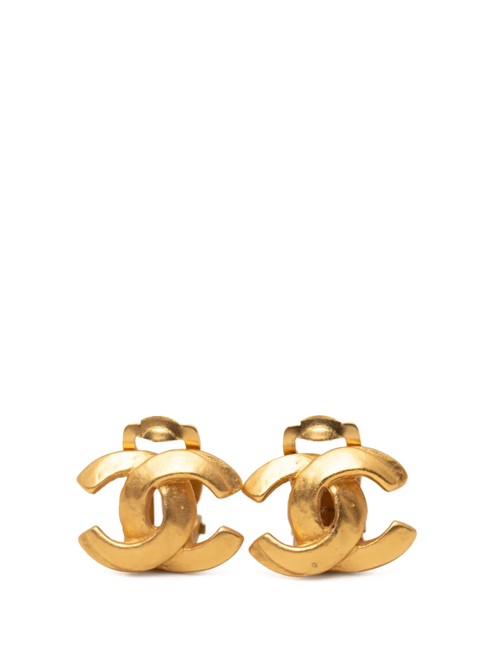 CHANEL Pre-Owned 2000 Gold Plated CC Clip On Earrings costume earrings