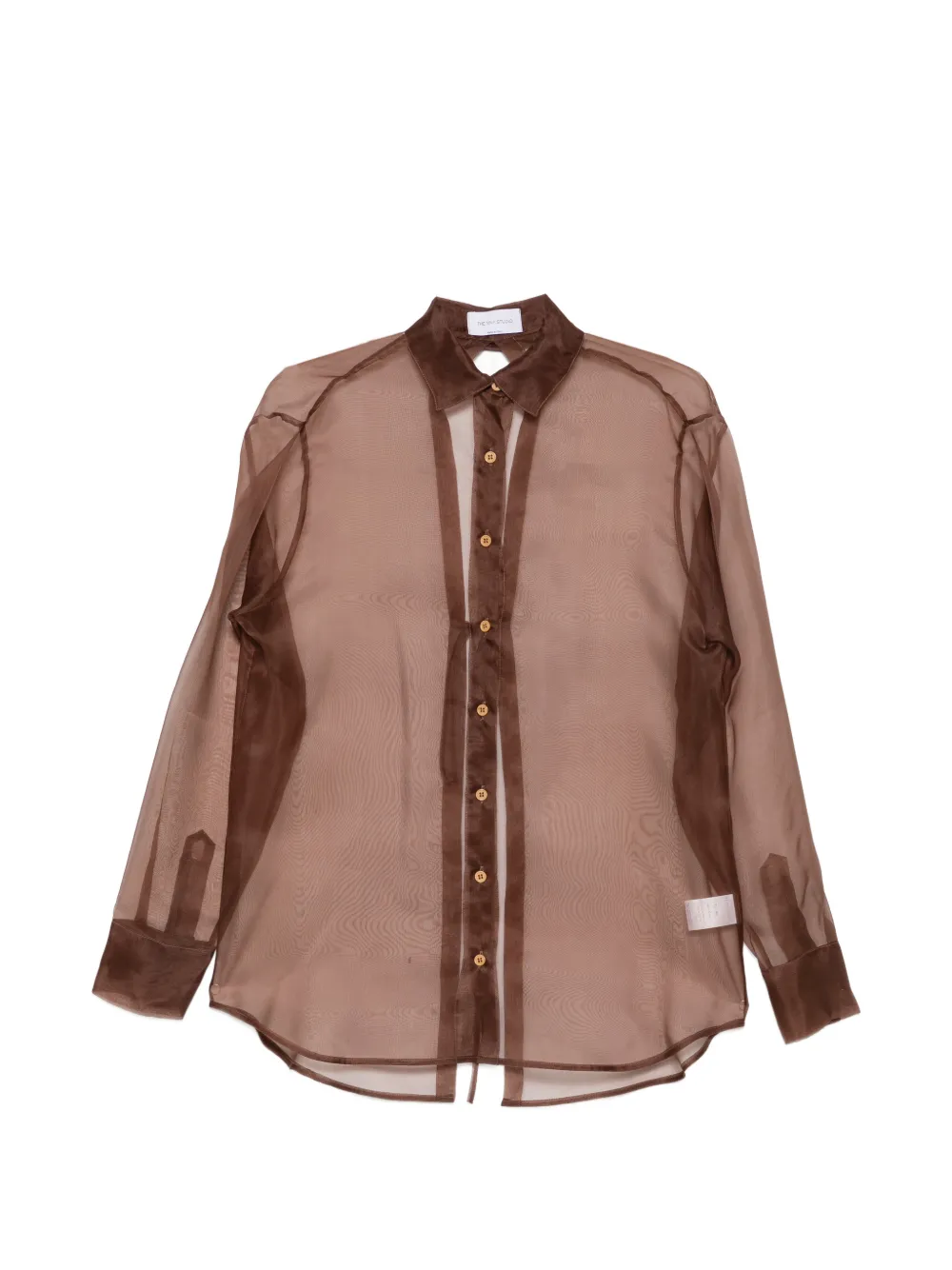 THE NINA STUDIO sheer tie-back shirt - Braun