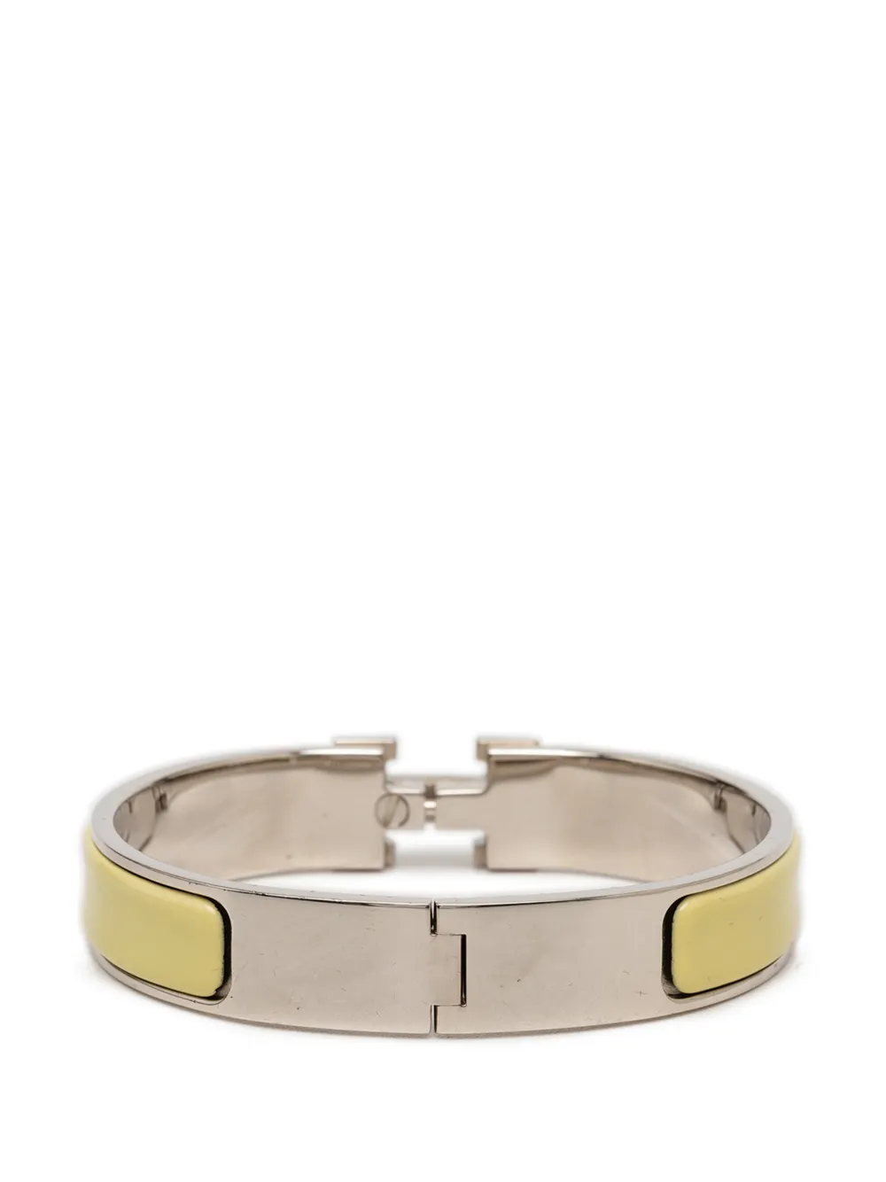 Hermès Pre-owned 1980-2010 Narrow Enamel Clic H Bracelet PM Costume Bracelet in Yellow, view 3