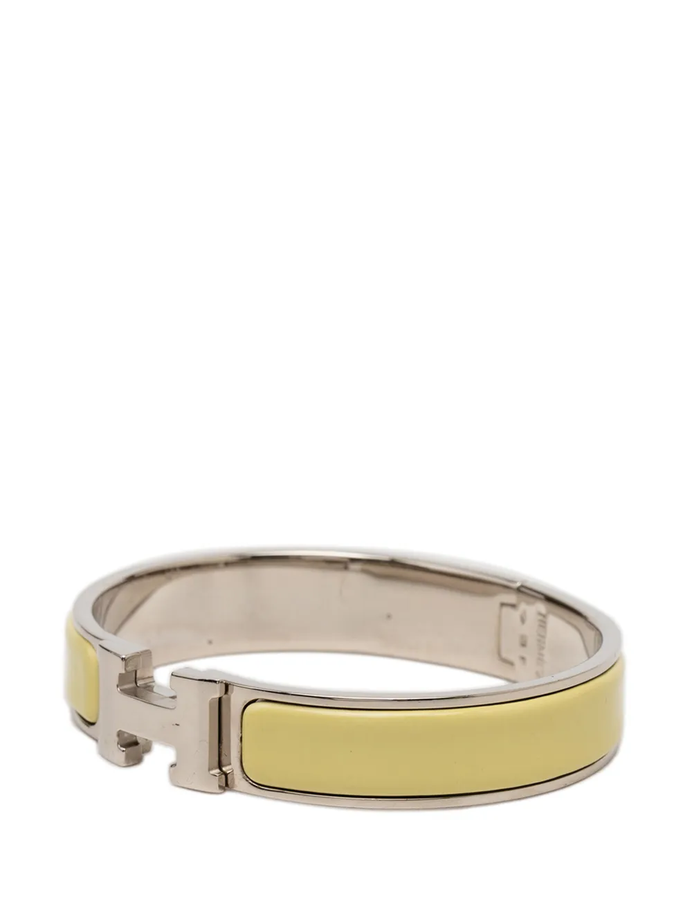 Hermès Pre-owned 1980-2010 Narrow Enamel Clic H Bracelet PM Costume Bracelet in Yellow, view 2