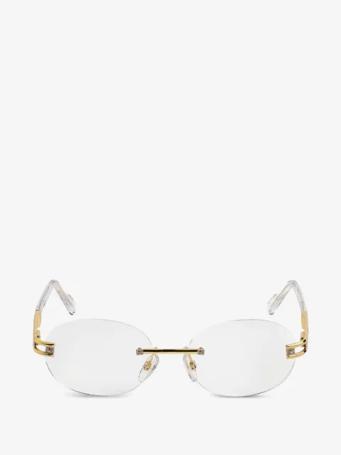 Cazal rimless oval-frame glasses