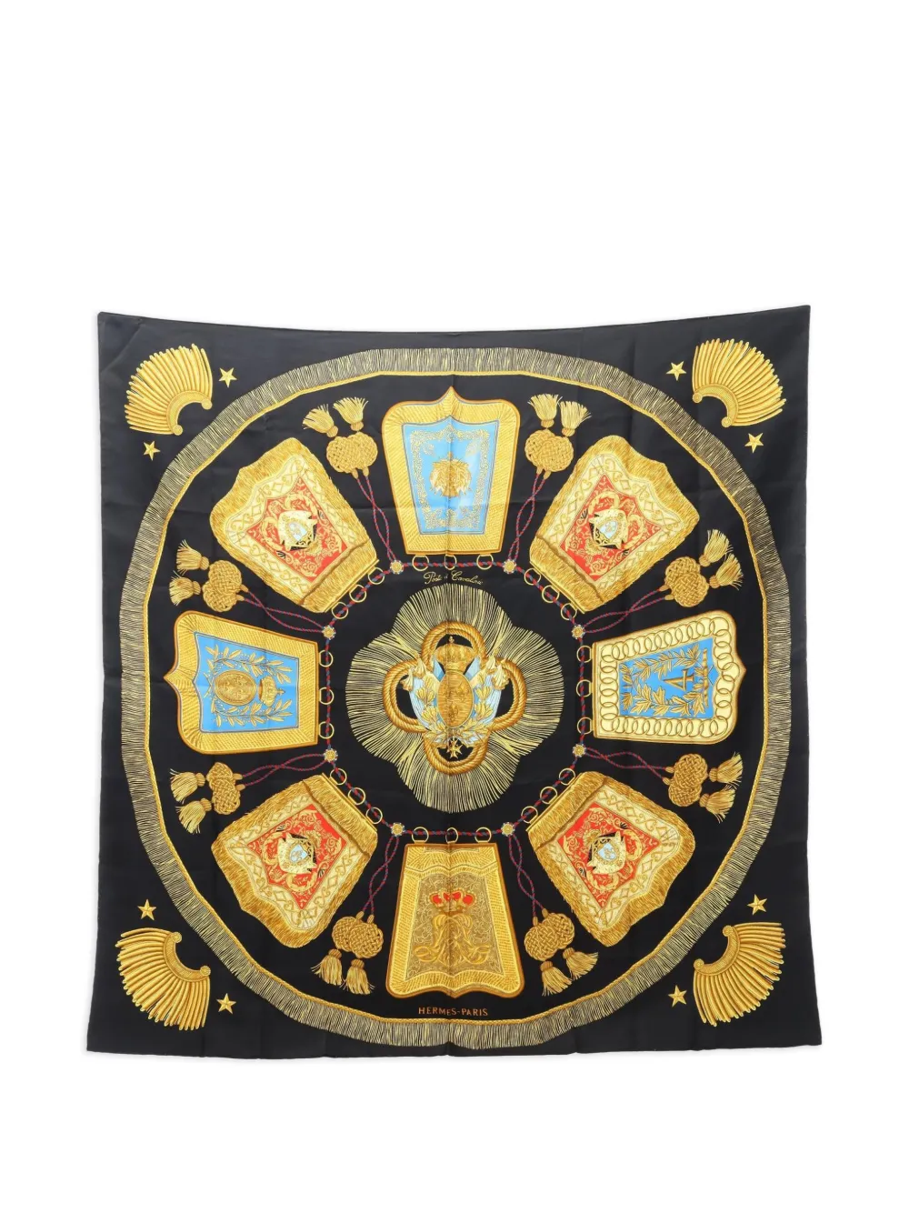 Hermès Pre-Owned 2000s Poste et Cavalerie silk scarf - Nero