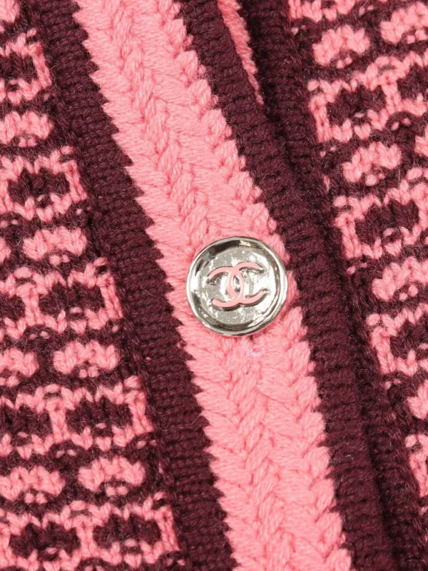 CHANEL Pre-Owned Cocomark クロップド カーディガン | ピンク