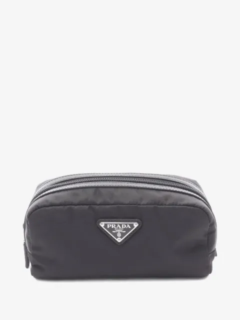 Prada Pre-Owned trousse de toilette en cuir à logo (années 2020)