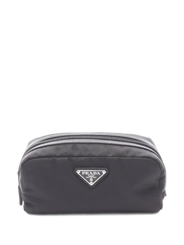 Prada Pre-Owned 2020s レザートラベルポーチ | ブラック | FARFETCH JP