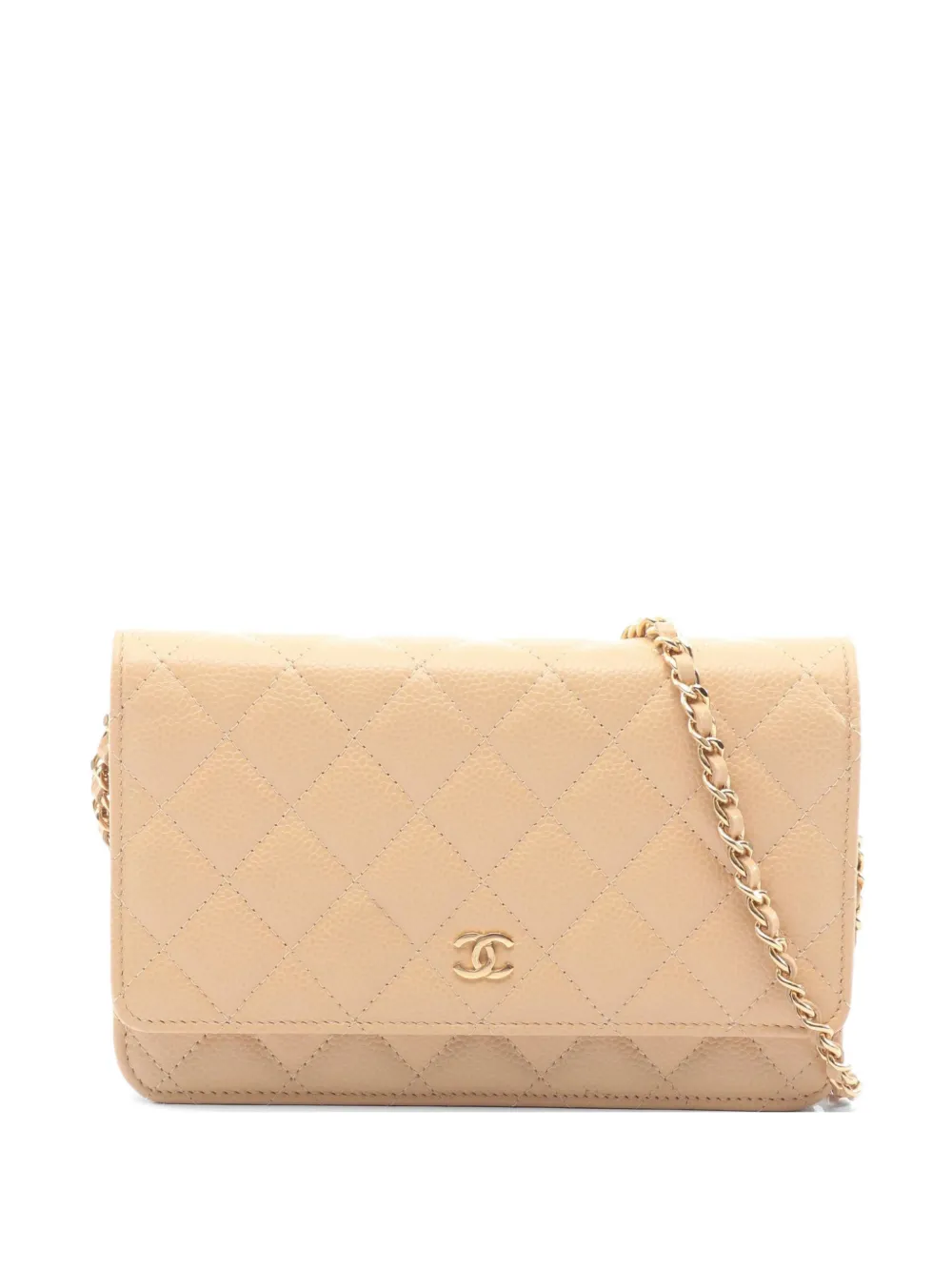 CHANEL Pre-Owned 2021s Matelasse Caviar chain wallet - Toni neutri