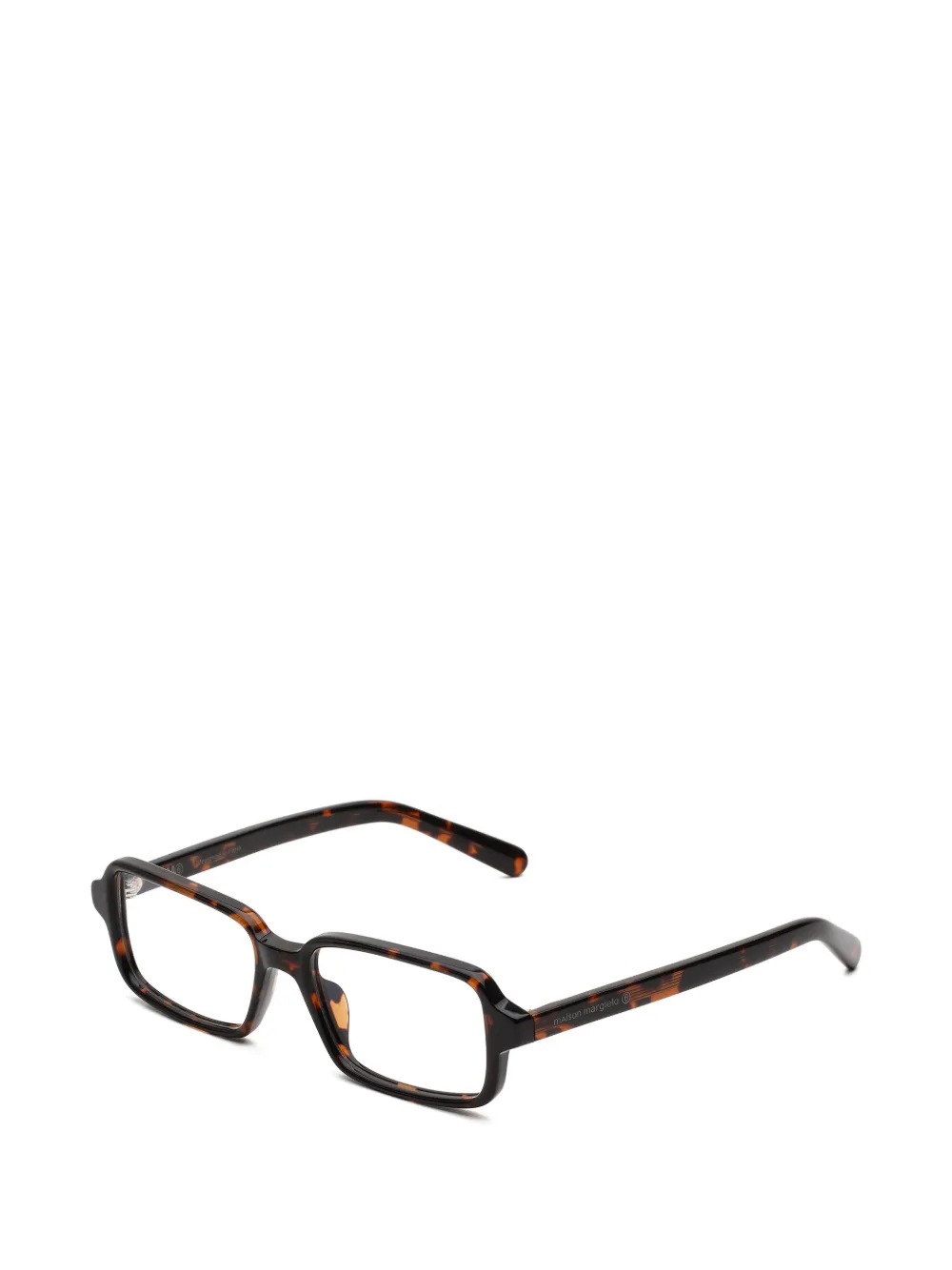 MM6 Maison Margiela tortoiseshell-effect rectangle-frame glasses - Marrone