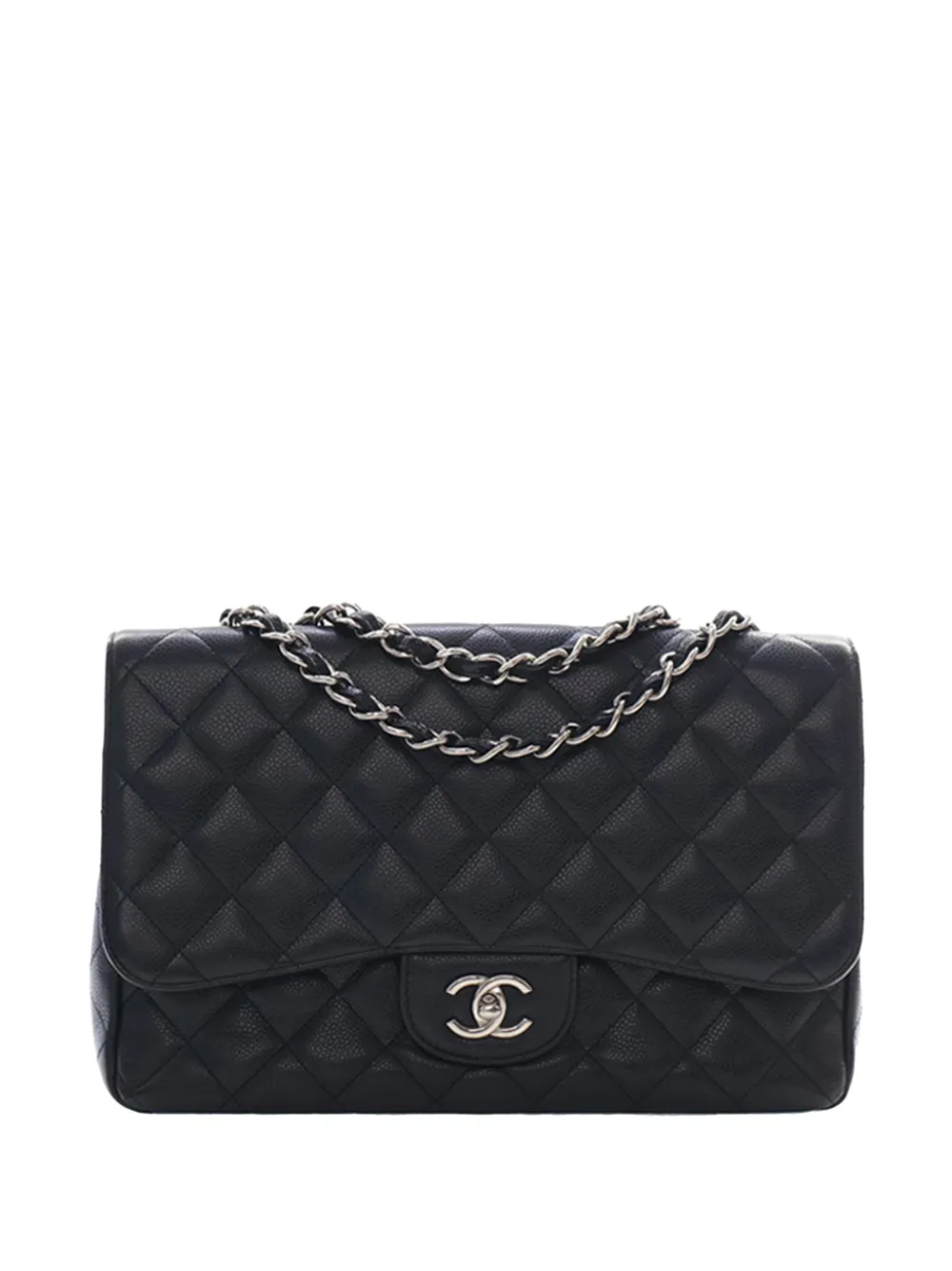 CHANEL Pre-Owned 2009-2010 Jumbo Classic Caviar Single Flap shoulder bag - Schwarz