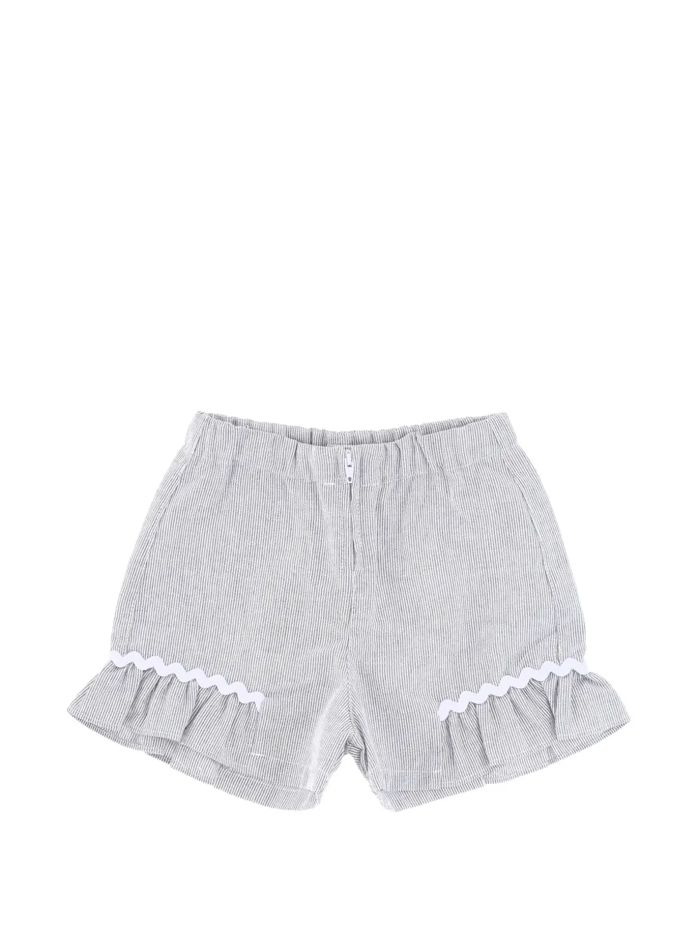 Wedoble stripe-print ruffled shorts - Grigio