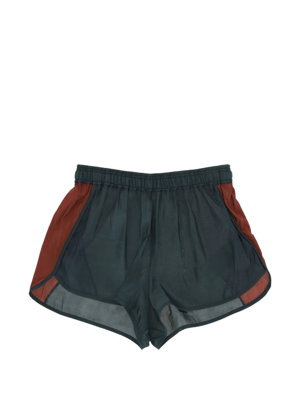 Saint Laurent colour-block elasticated shorts - Green