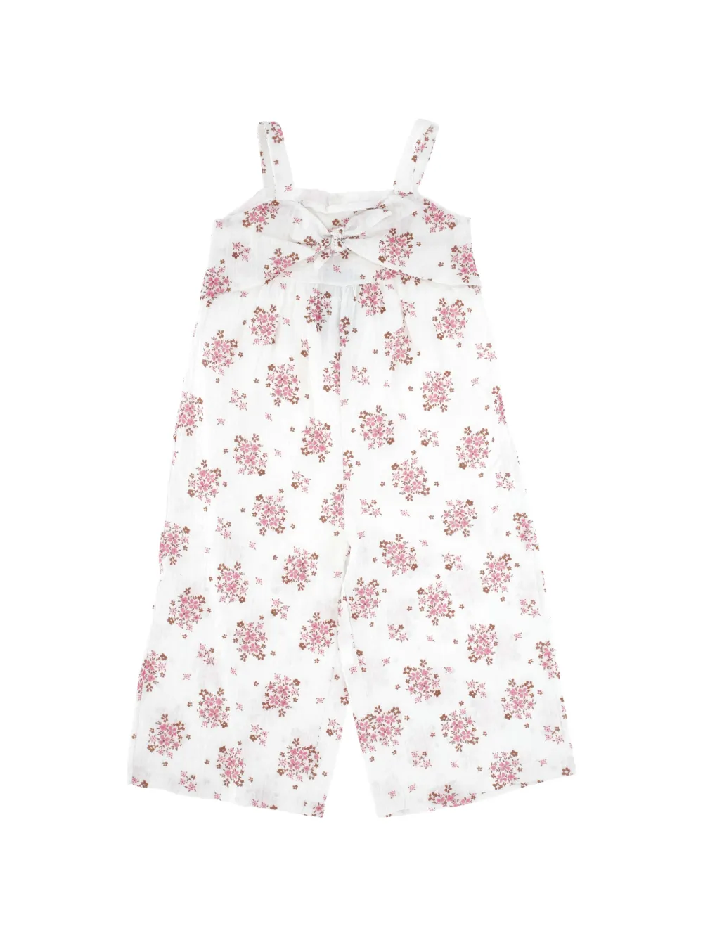 LALALU floral-print bow-detail jumpsuit - Bianco