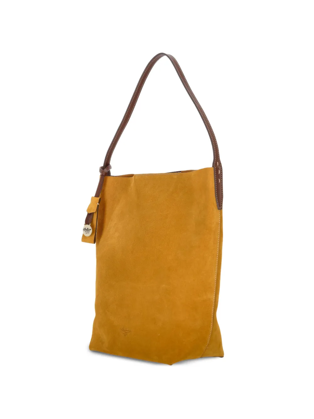 BOLDRINI suede-finish logo-debossed tote bag - Giallo