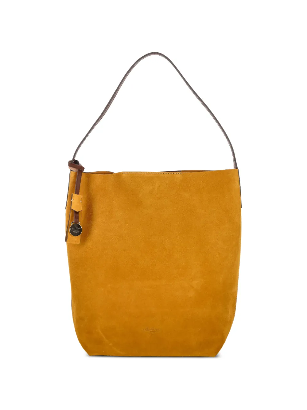 BOLDRINI suede-finish logo-debossed tote bag - Giallo