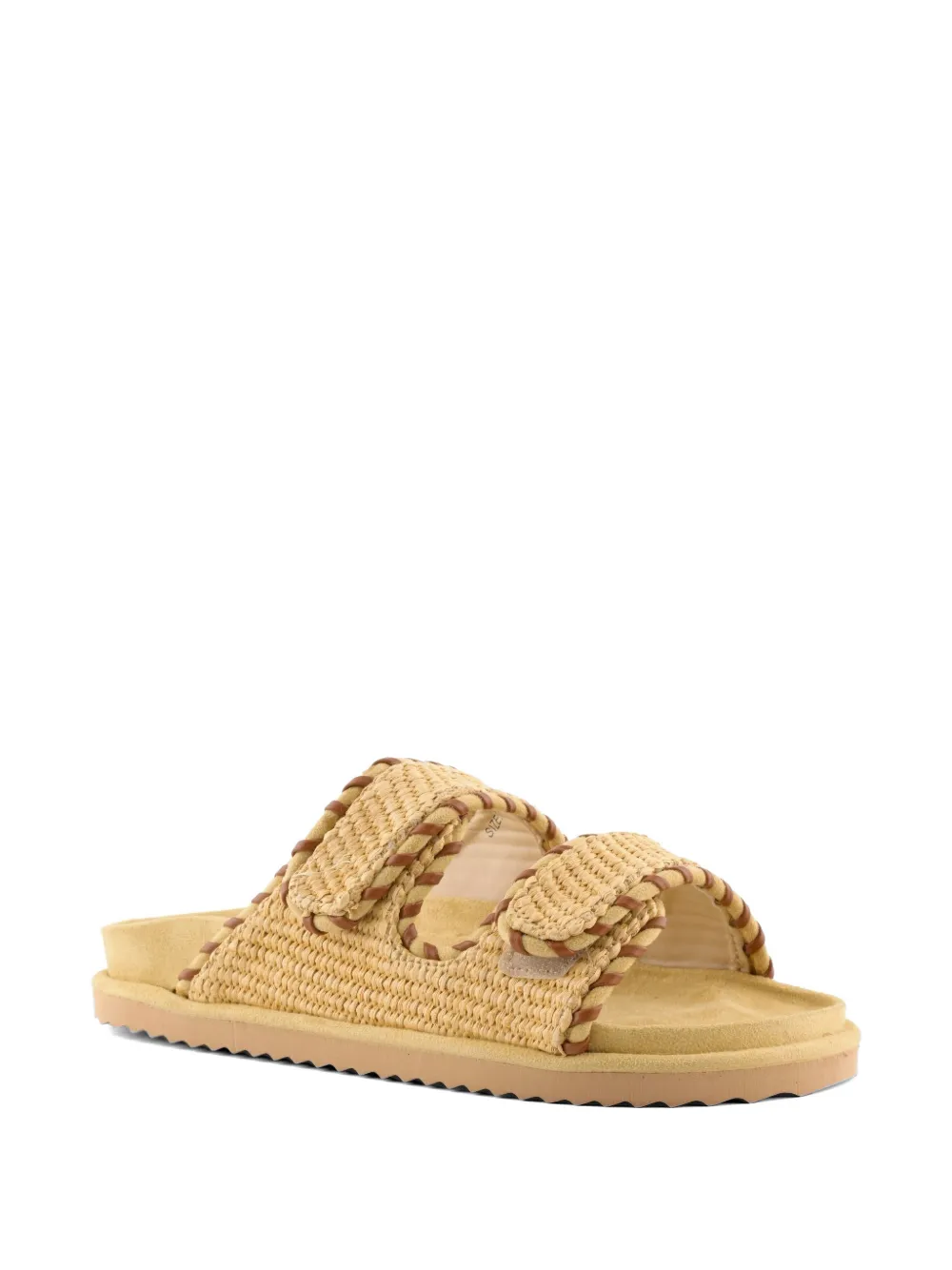 Colors Of California Geweven raffia sandalen met klittenband Bruin