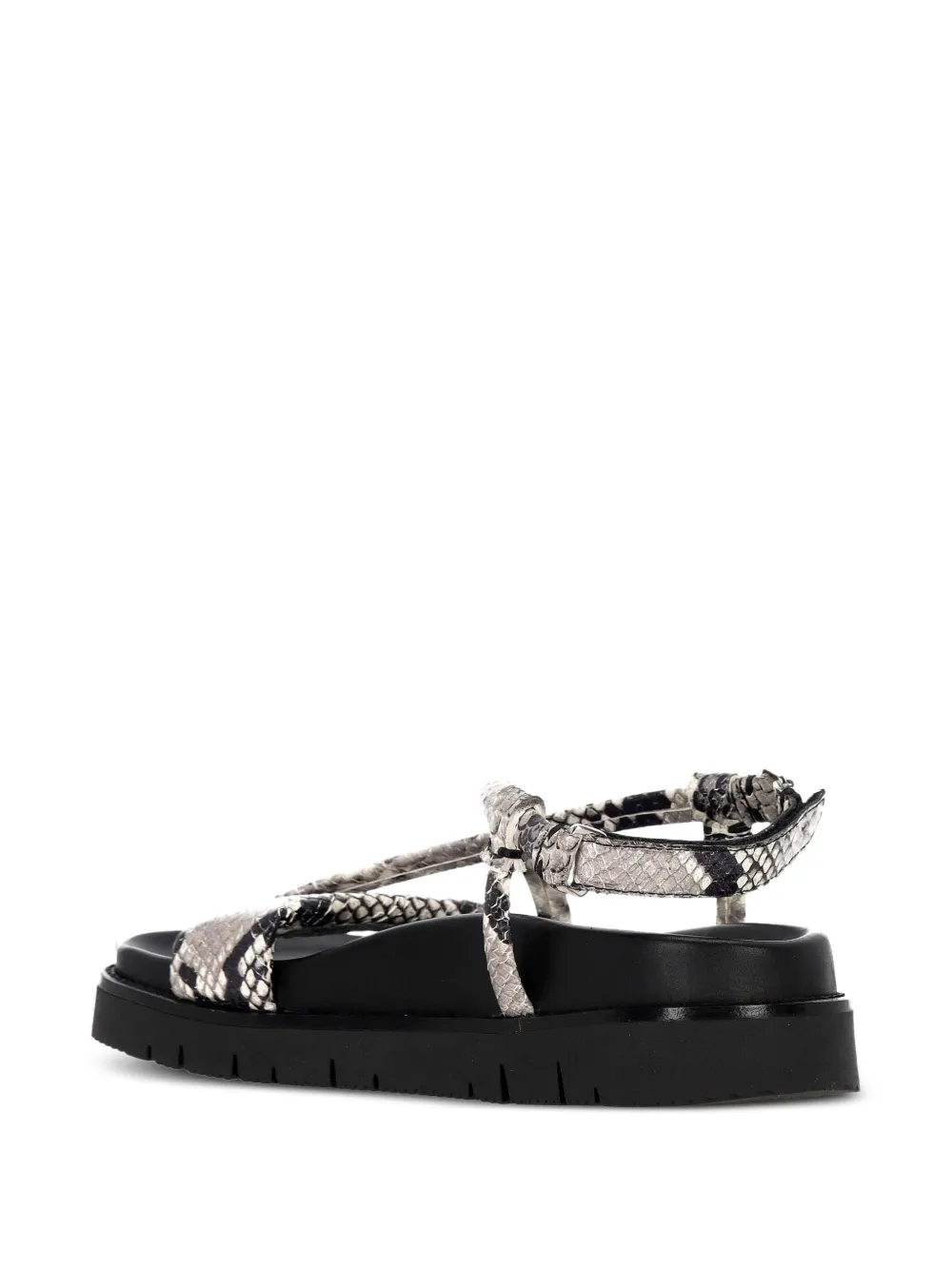 PATRIZIA BONFANTI snakeskin-effect buckled sandals Grijs