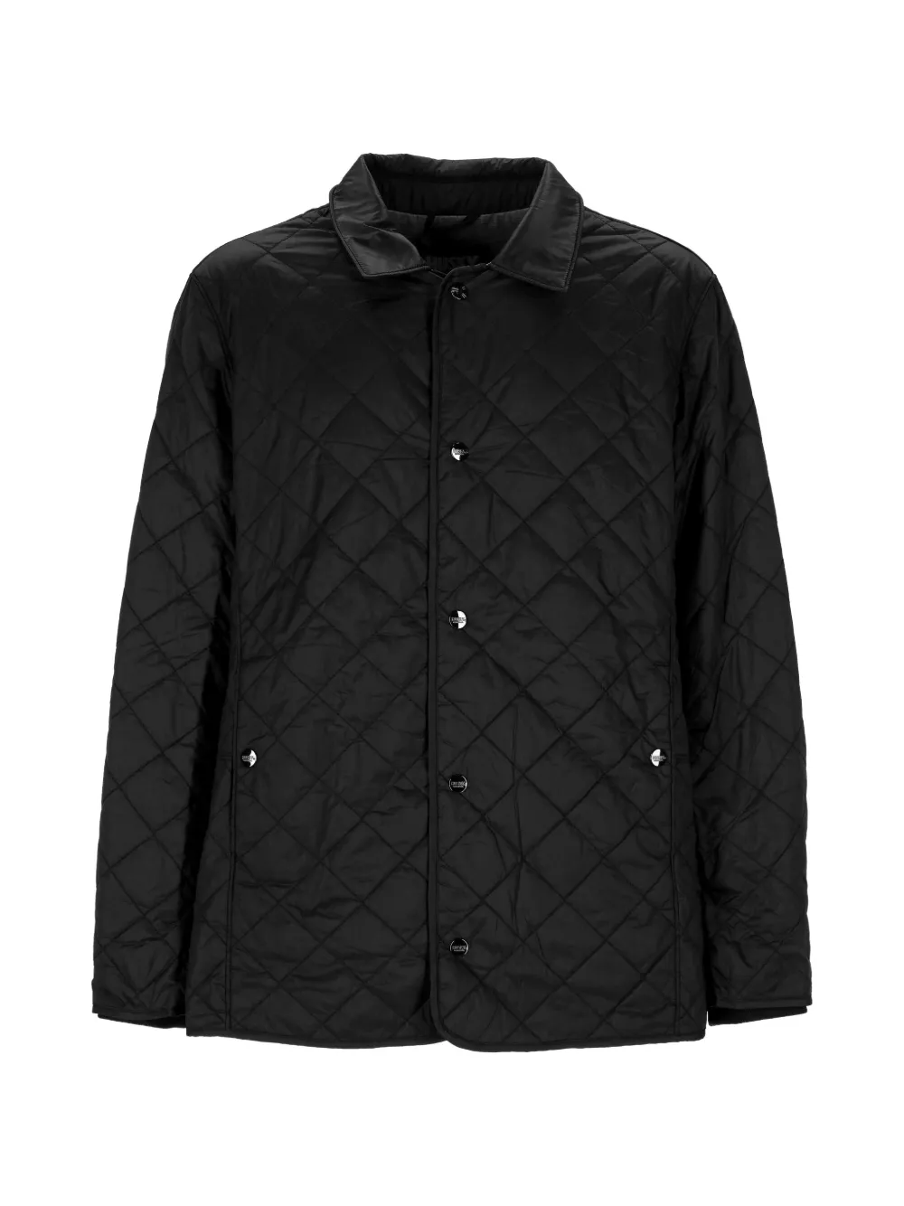 HUSKY quilted press-stud jacket - Black