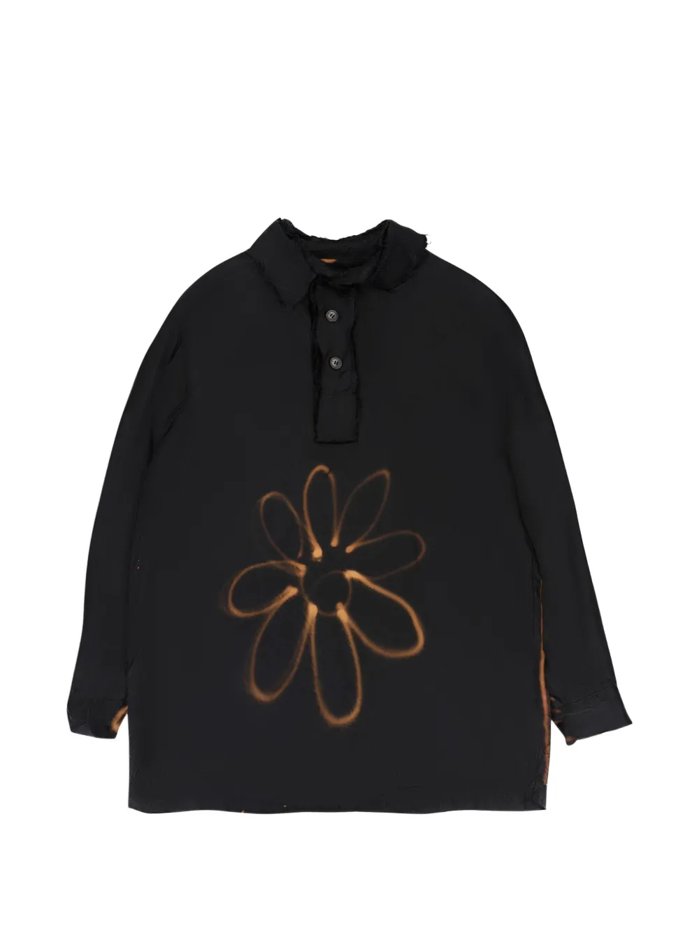 Edward Cuming Aerograph-print Blouse In Black