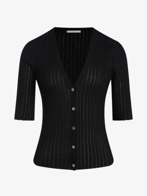 12 STOREEZ Lattice short-sleeve cardigan