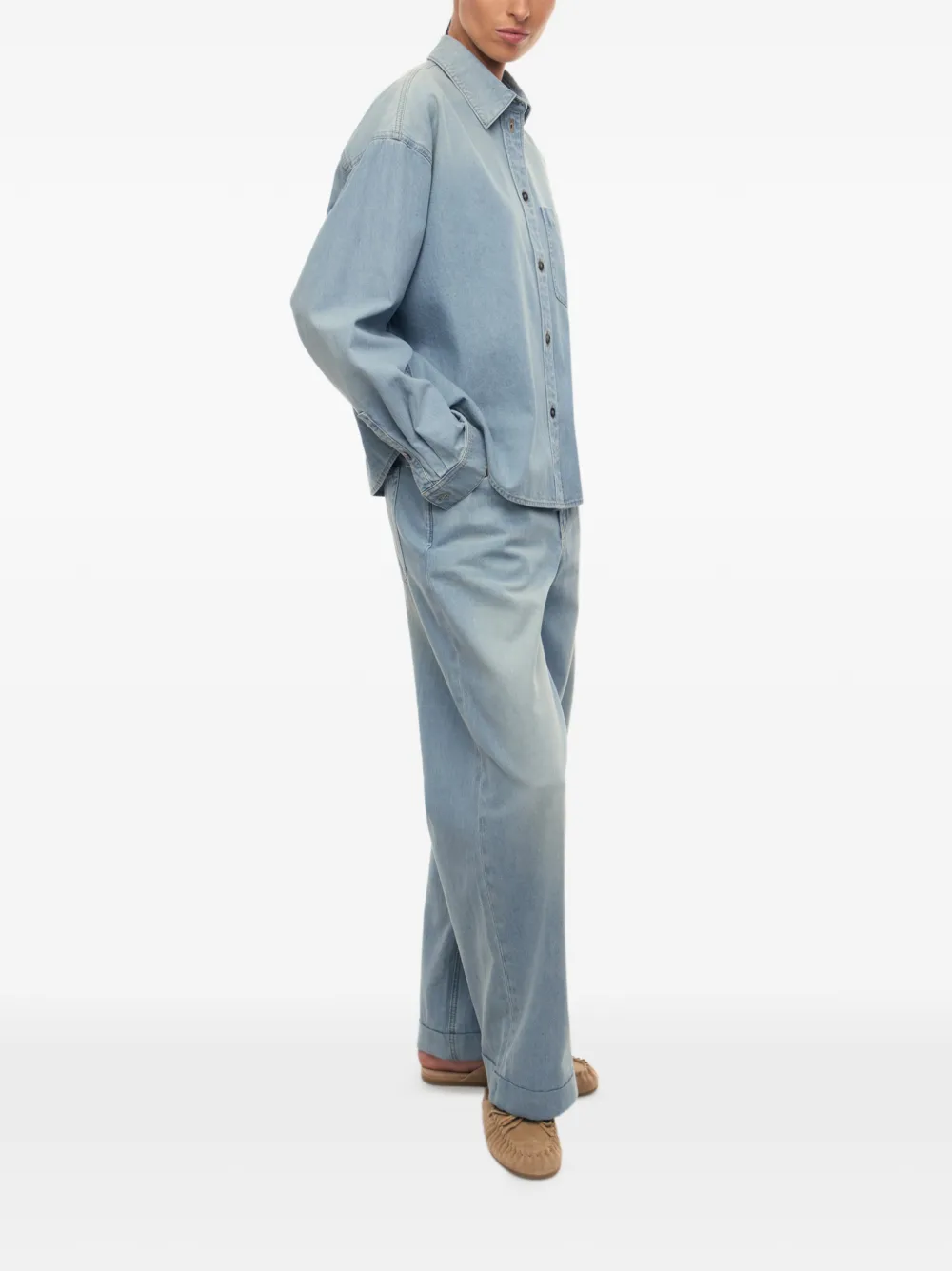 12 STOREEZ Denim overhemd Blauw