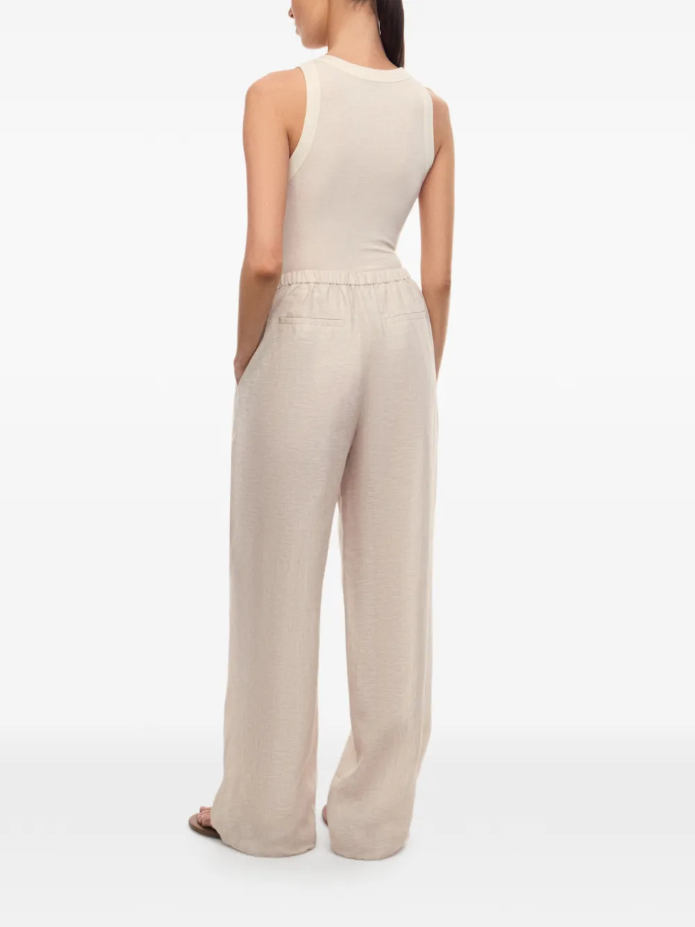 12 STOREEZ Santorini broek met trekkoord afwerking Beige