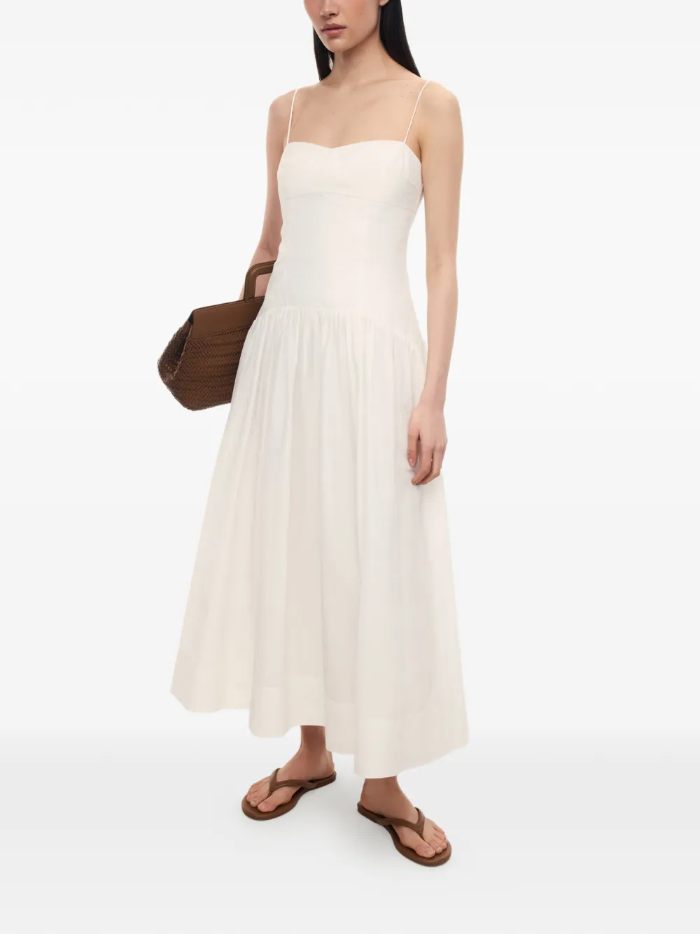 12 STOREEZ Provence jurk met spaghettibandjes Wit