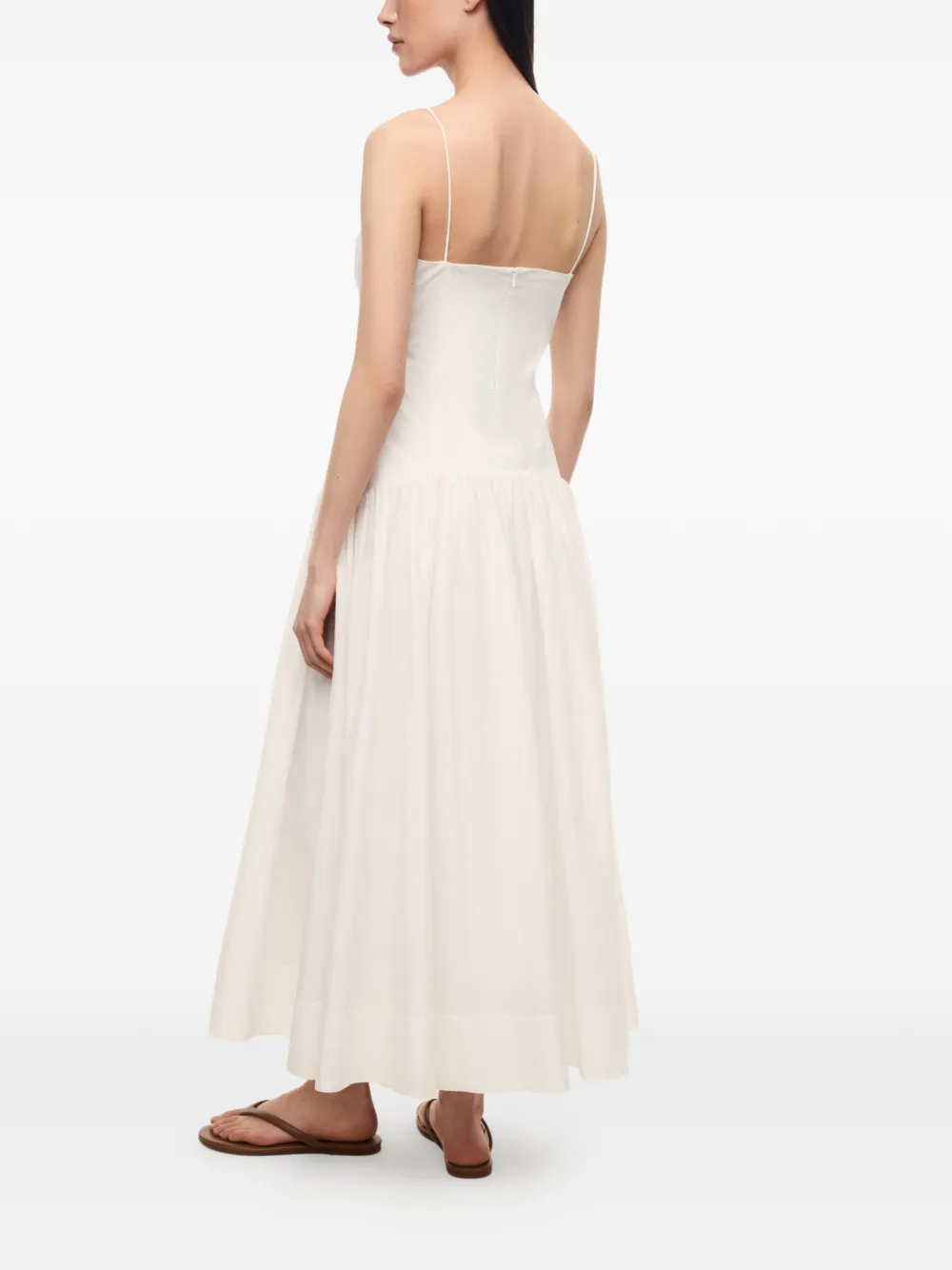 12 STOREEZ Provence jurk met spaghettibandjes Wit