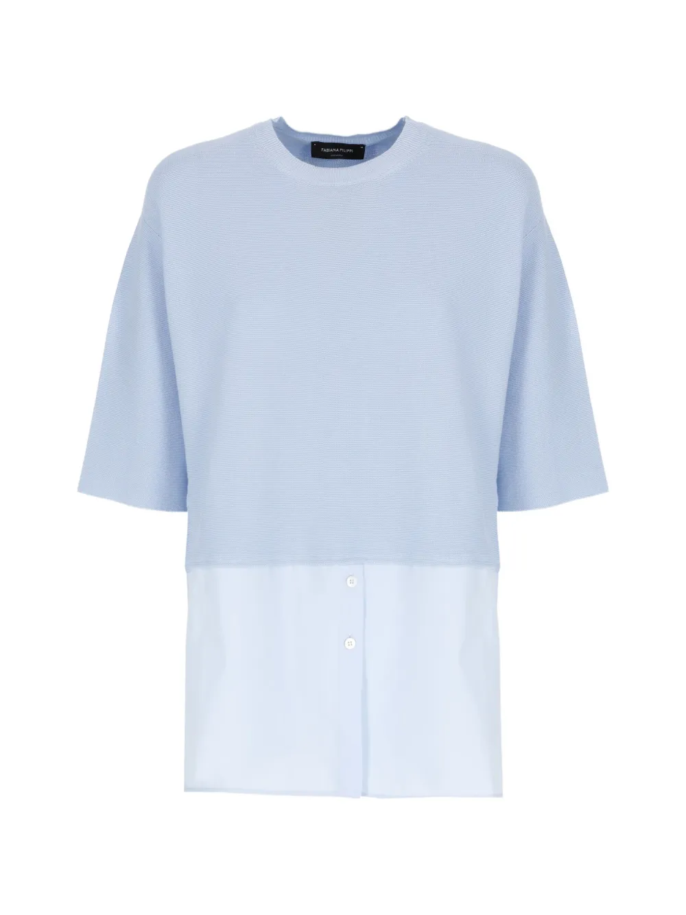 Fabiana Filippi layered short-sleeved sweater - Blu