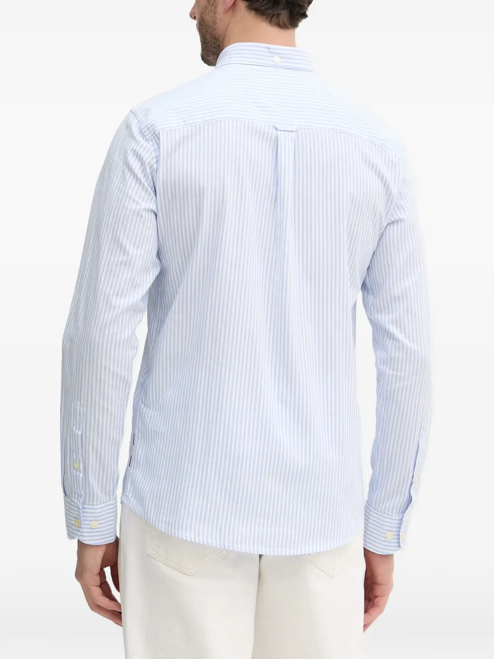 Aeronautica Militare Overhemd met geborduurd logo en verticale streep Blauw