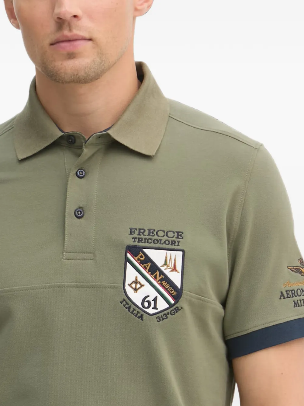 Aeronautica Militare Poloshirt met logopatch Groen