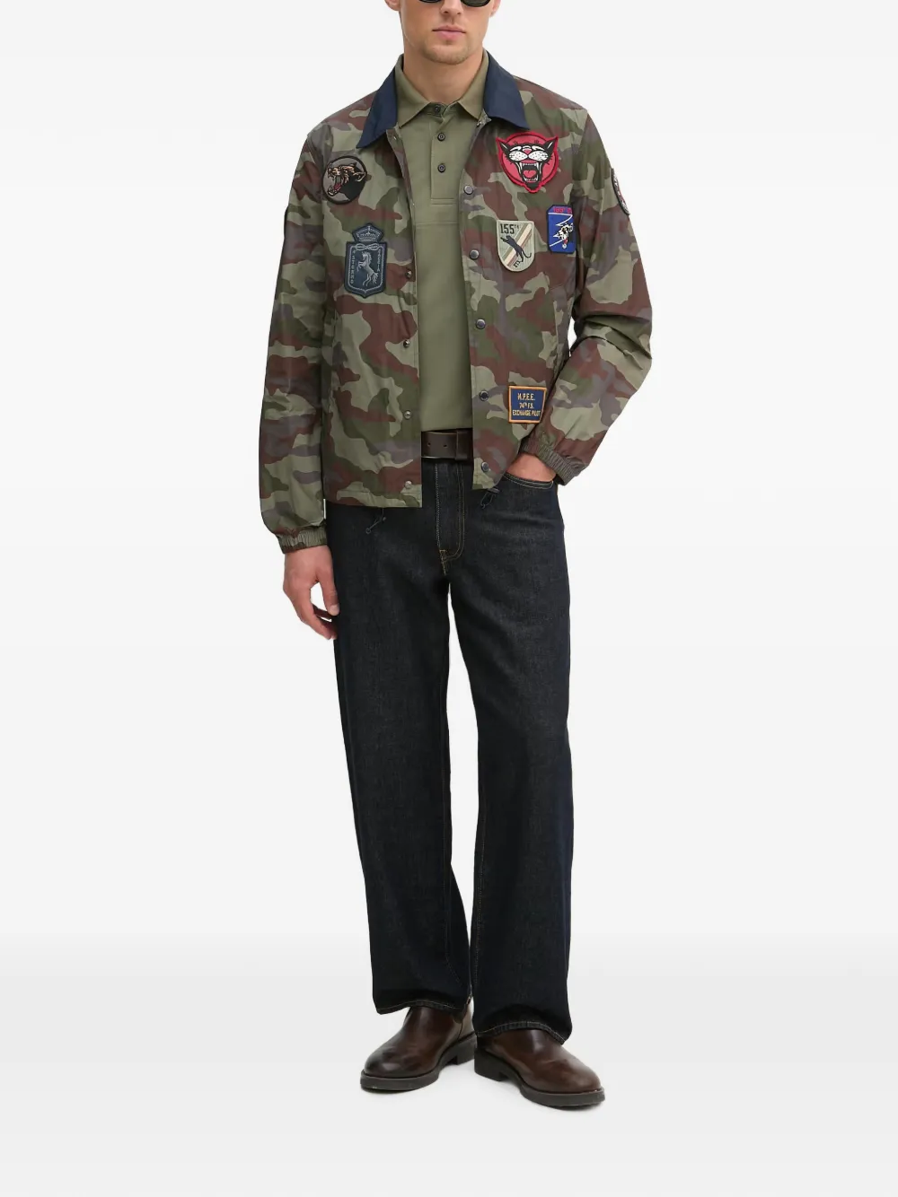 Aeronautica Militare Poloshirt met logopatch Groen