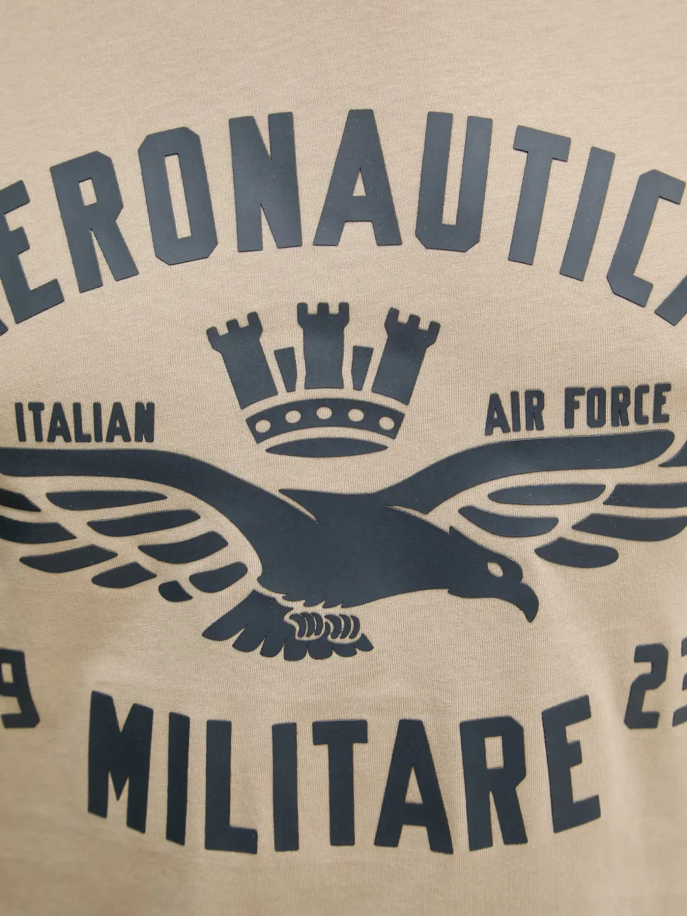 Aeronautica Militare T-shirt met logoprint Beige