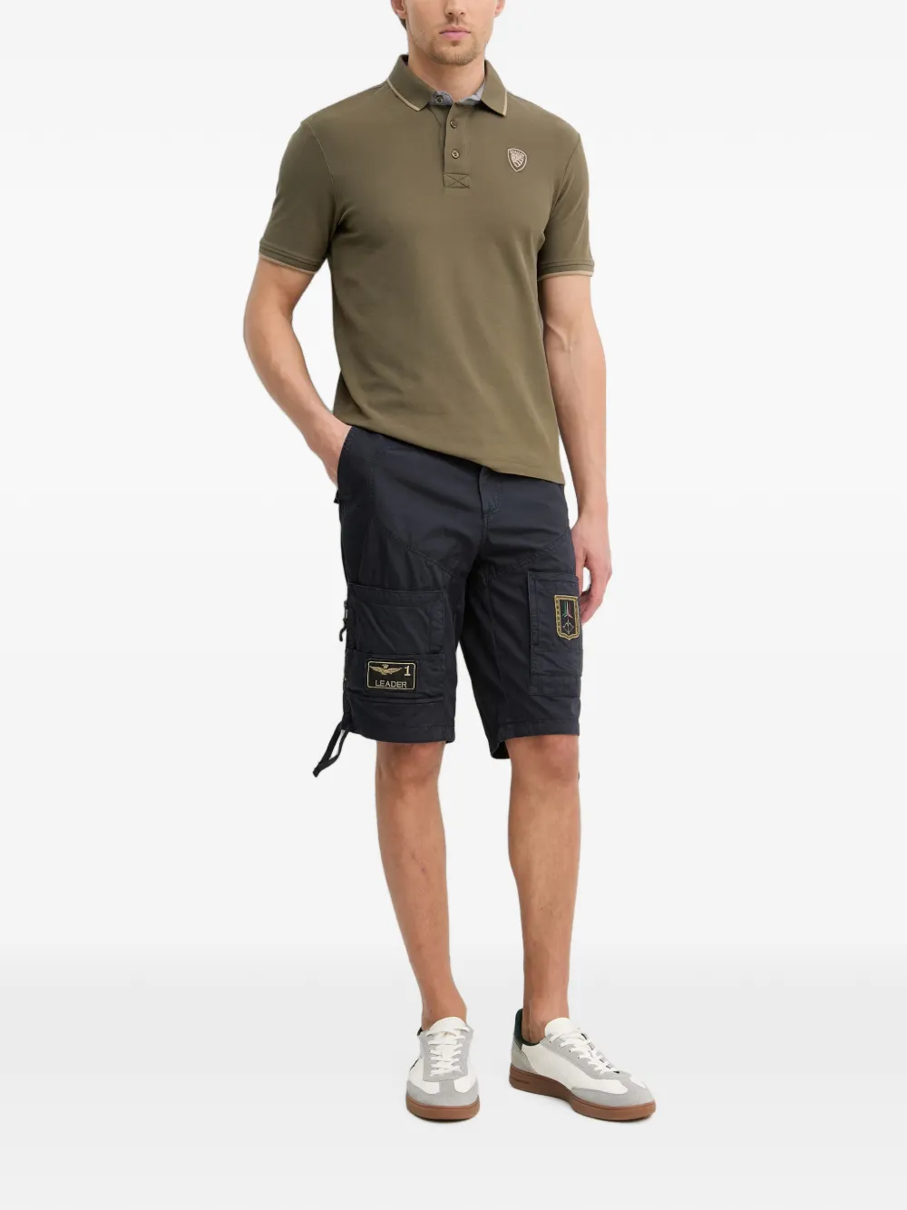 Aeronautica Militare Shorts met patchdetail Blauw
