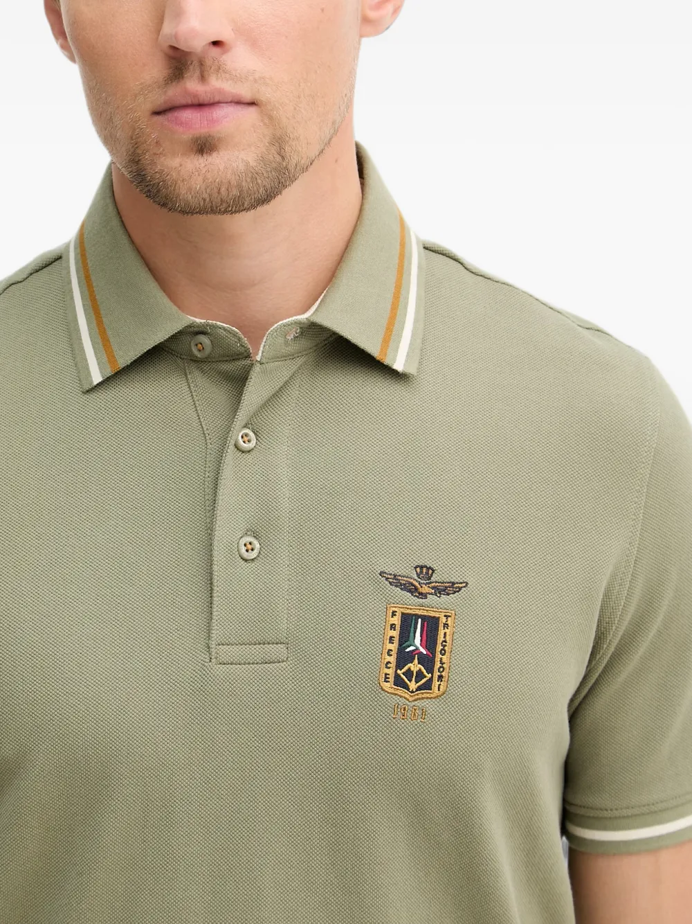 Aeronautica Militare Poloshirt met geborduurd logo Groen