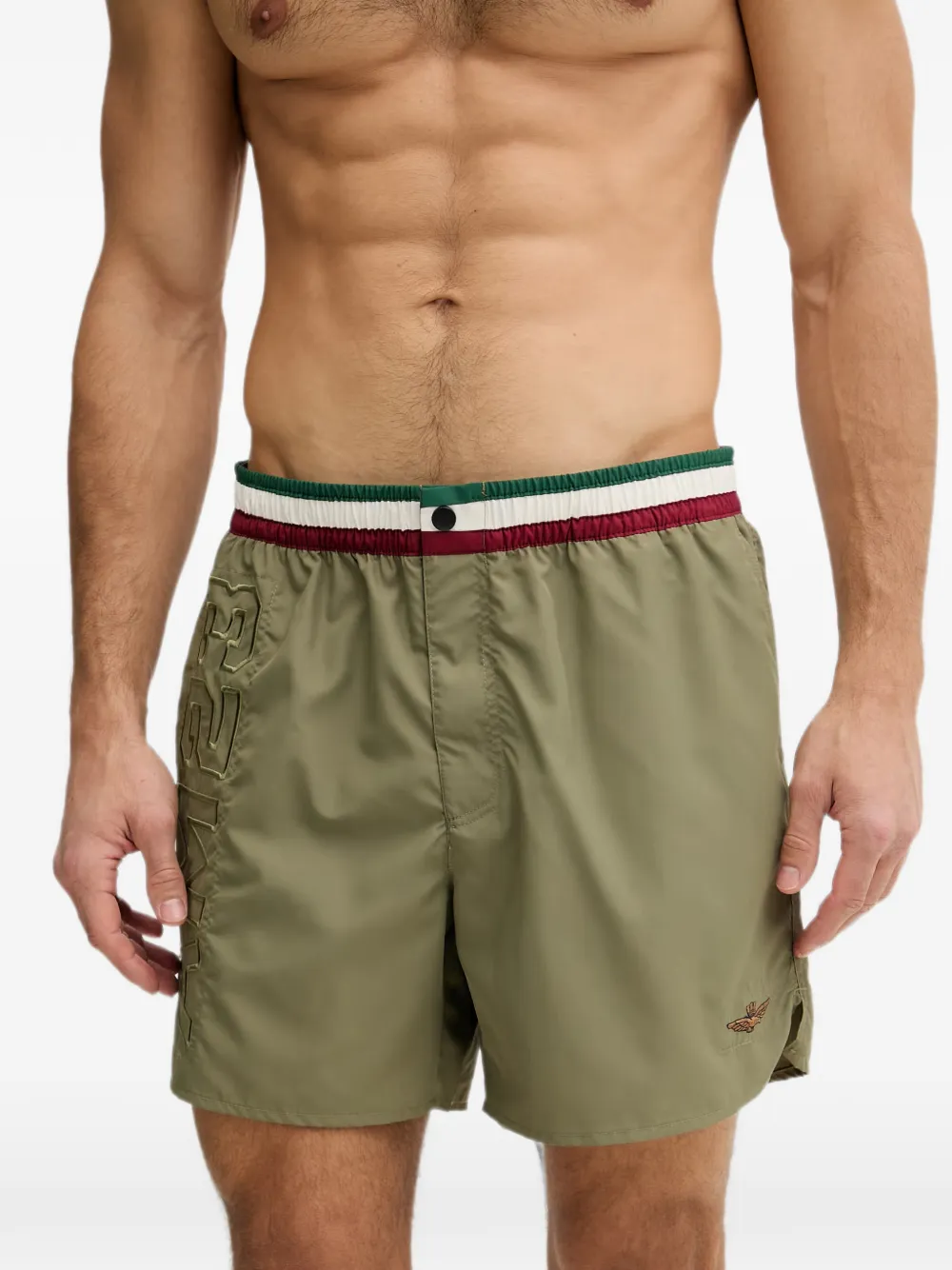 Aeronautica Militare logo-embroidered swim shorts - Grün