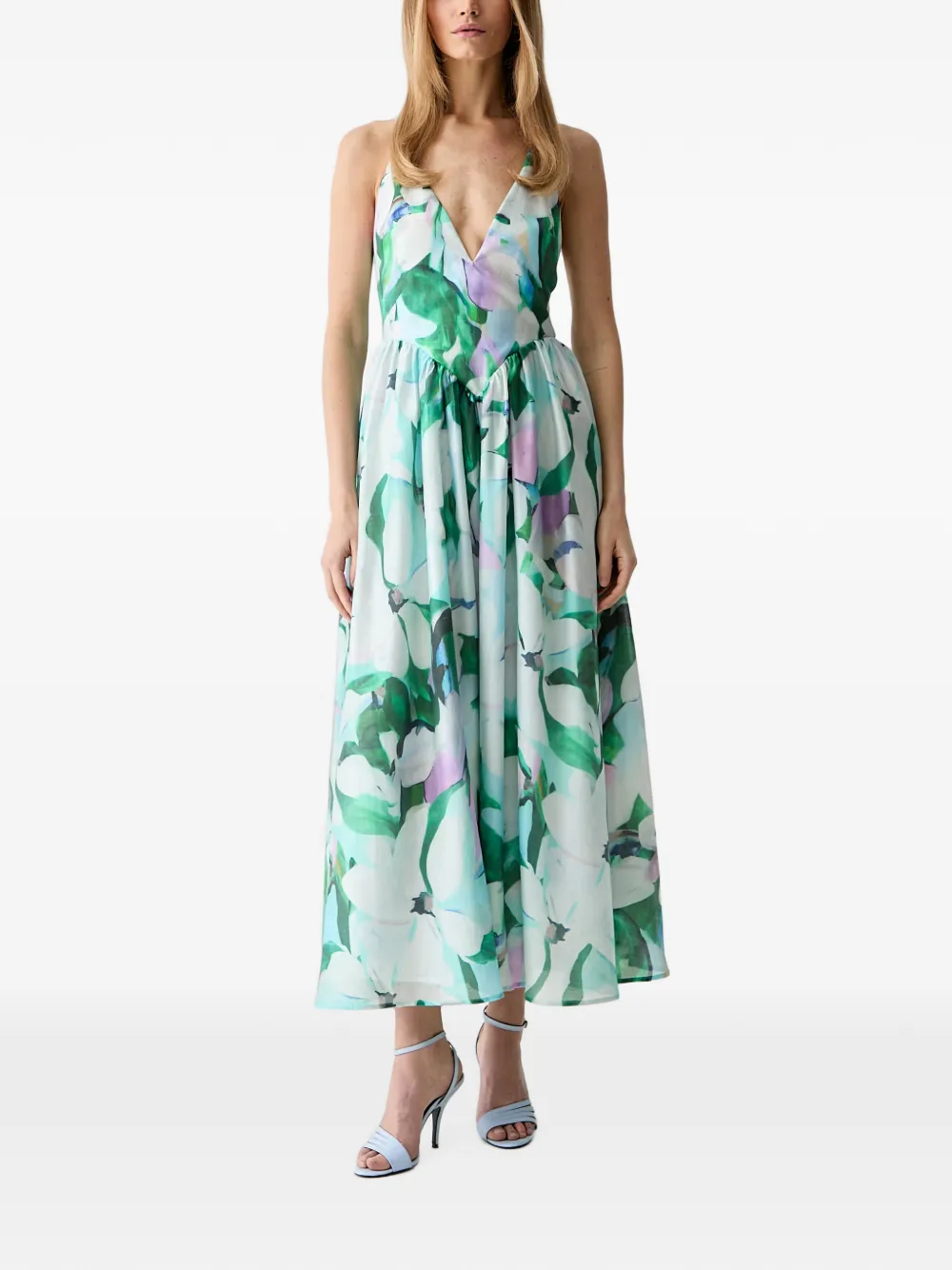 Bardot Abito lungo Arletha a fiori - Blu