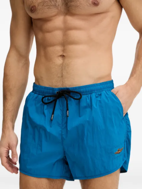 Aeronautica Militare logo-embroidered drawstring swim shorts