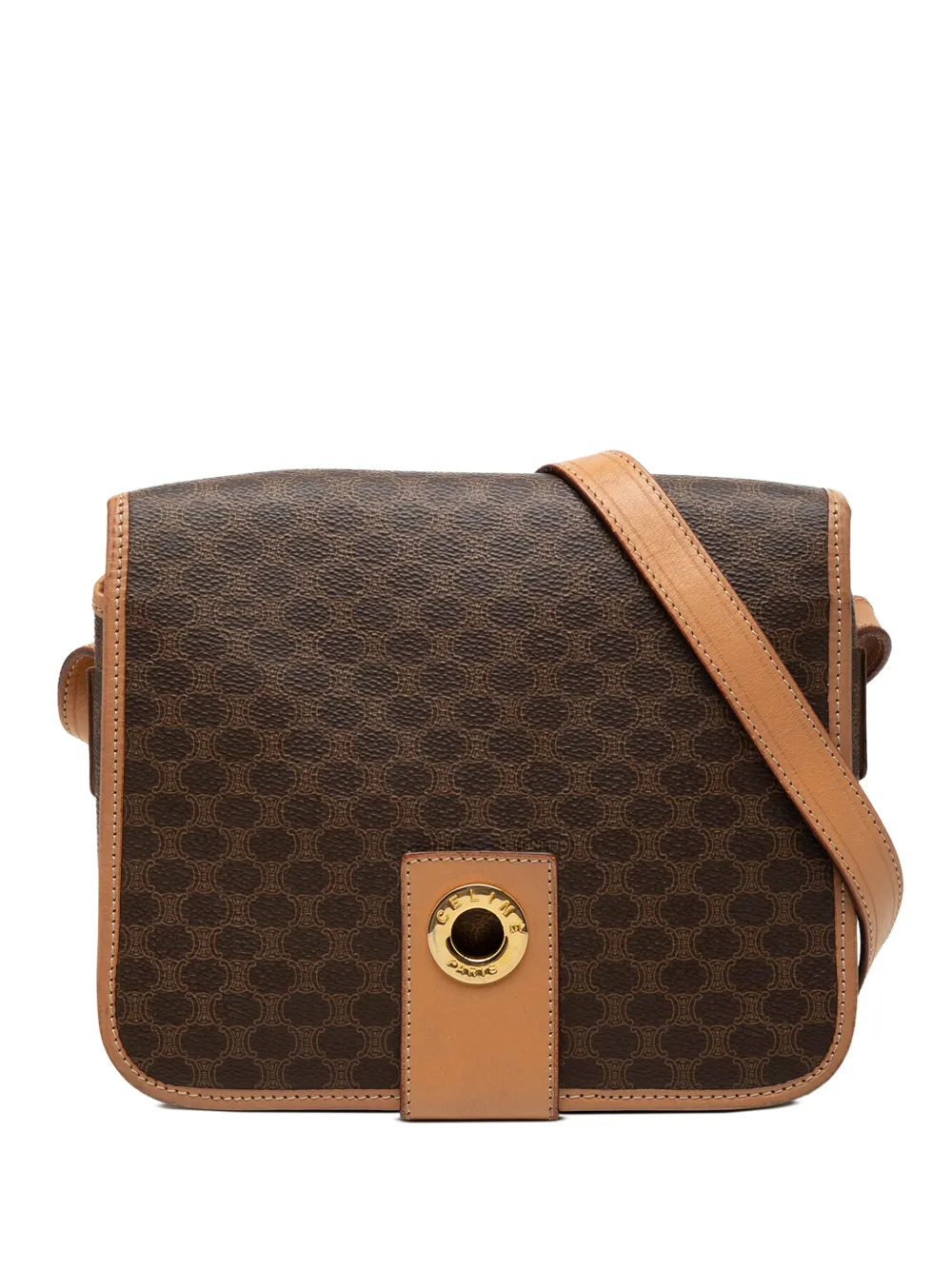 Celine Pre-Owned 2014 Macadam Coated Canvas crossbody bag - Brown