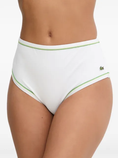 Lacoste logo-patch piped bikini bottoms