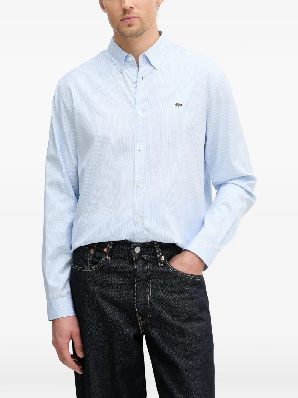 Lacoste gingham-check shirt - Blau